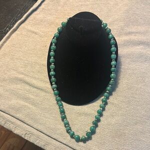 Vintage Elegant Jade Green Beaded Necklace